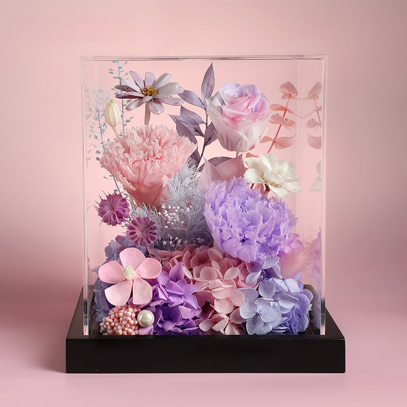 Blooming Rose – Preserved Real Rose & Sunflower Gift Box, Luxury Floral Arrangement