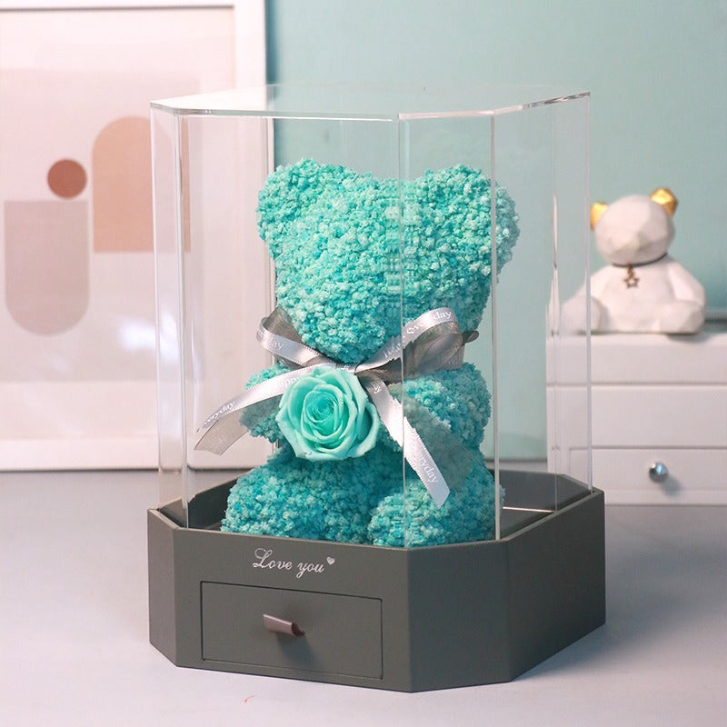 Rose Bear - Eternal Flower Bear Doll Gift Box for Birthday & Valentine’s Day