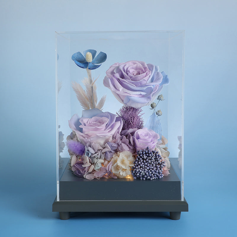 Blooming Rose – Preserved Real Rose & Sunflower Gift Box, Luxury Floral Arrangement