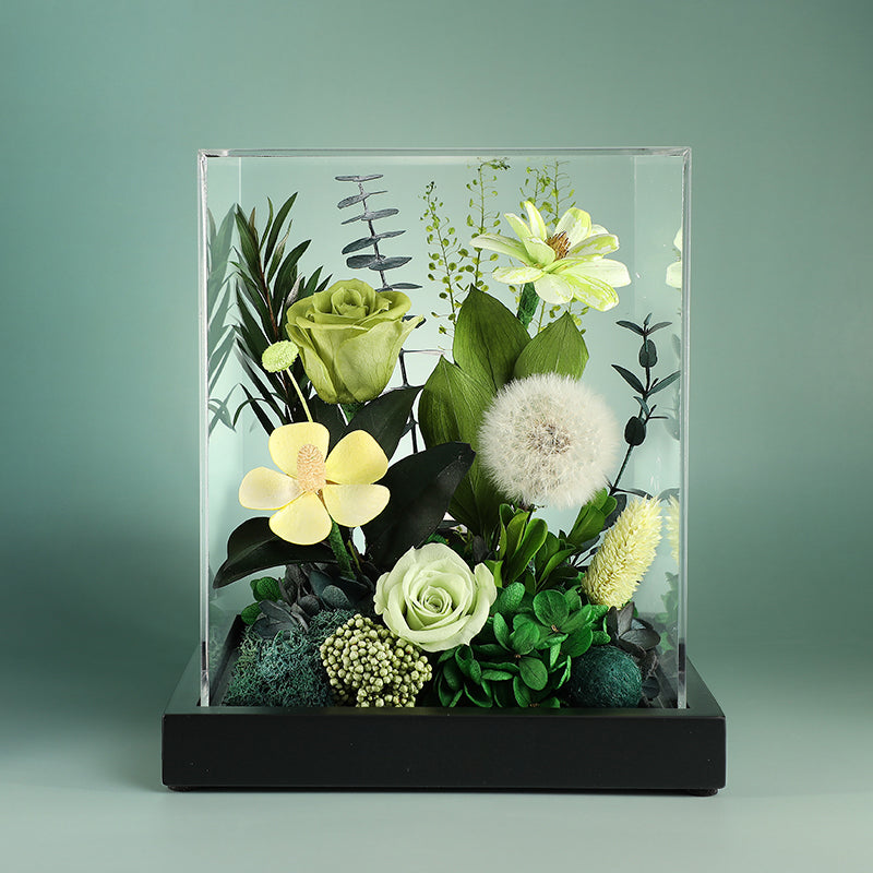 Blooming Rose – Preserved Real Rose & Sunflower Gift Box, Luxury Floral Arrangement