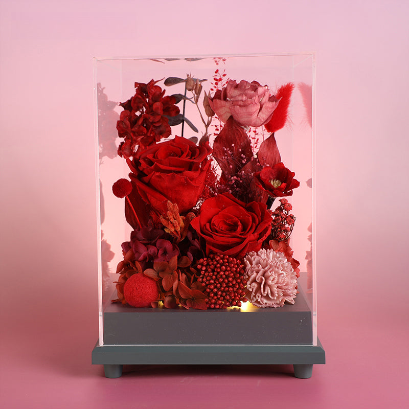 Blooming Rose – Preserved Real Rose & Sunflower Gift Box, Luxury Floral Arrangement
