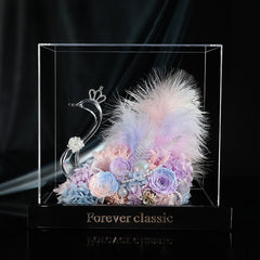 Swan – Eternal Floral White Swan Preserved Rose Elegant Decor Gift Box