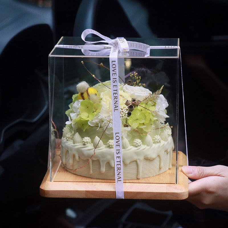 Birthday Cake-Inspired Eternal Rose Bouquet Gift Box for Her