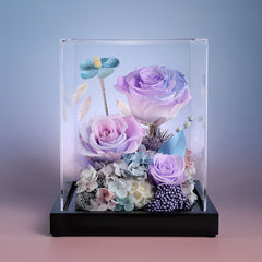 Blooming Rose – Preserved Real Rose & Sunflower Gift Box, Luxury Floral Arrangement