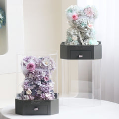 Hydrangea Bear - Eternal Rose Flower Arrangement Gift for Her