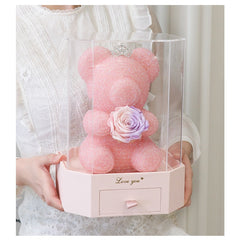 Crystal Bear - Eternal Rose Bear Gift Box for Girlfriend, Valentine's Day & 520 Romance