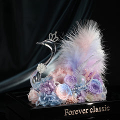 Swan – Eternal Floral White Swan Preserved Rose Elegant Decor Gift Box